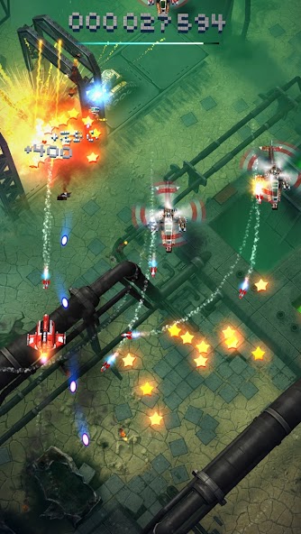Sky Force Reloaded gameplay preview showing an aircraft in battle
